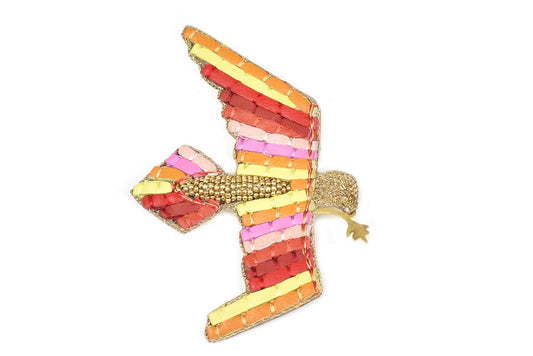 Broche cuir Colomba | Red Gradiant  NAHUA