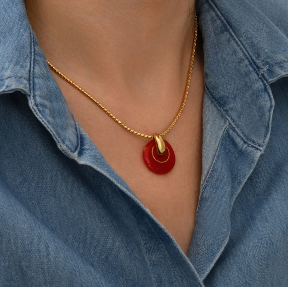Collier pendentif Masseria - corail SATELLITE