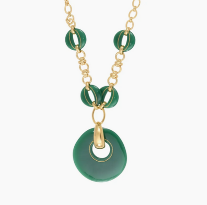 Collier sautoir chaîne Masseria - vert SATELLITE