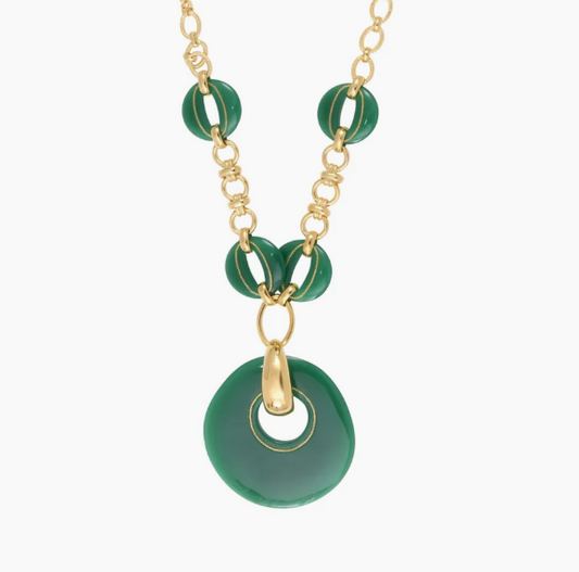 Collier sautoir chaîne Masseria - vert SATELLITE