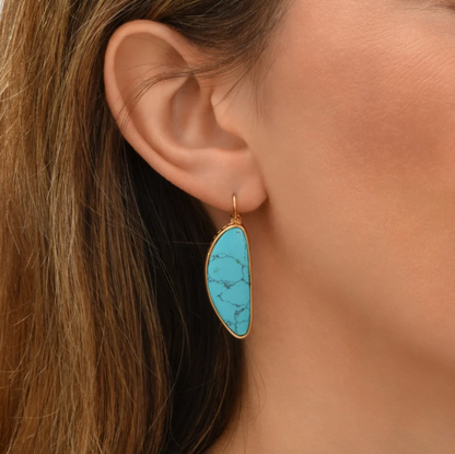 Boucles d’oreilles larges dormeuses Noto - turquoise SATELLITE