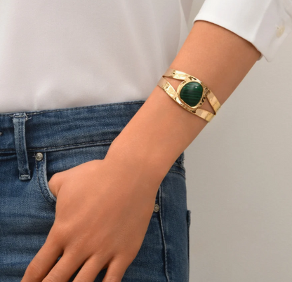 Bracelet fin manchette ajustable Noto - vert SATELLITE