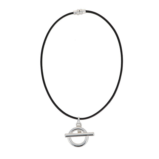 Collier N°509 - RAS DE COU BOUEE LISSE BARRE INCURVÉ  SECRET DE CUIR