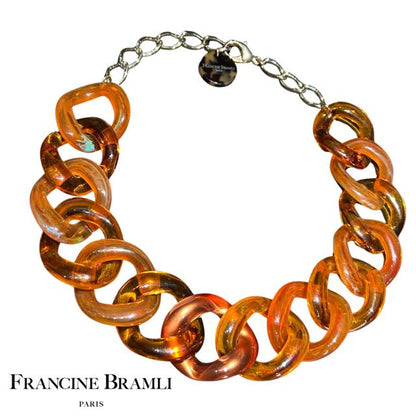 COLLIER Femme  maillon FRANCINE BRAMLI  ambre orangé