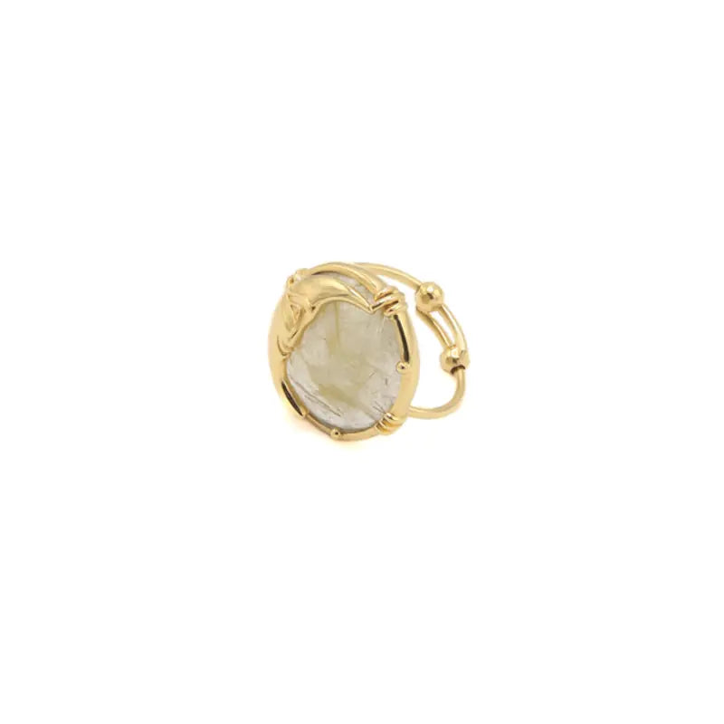 BAGUE Dame LUNE RUTIL OR Au fil de LO