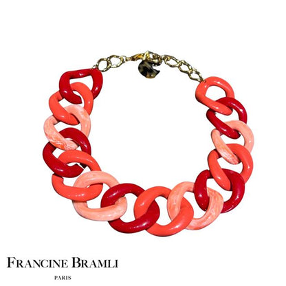 COLLIER Femme  maillon FRANCINE BRAMLI  corail rouge
