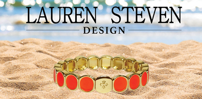 Bracelet Dame  Métal émaillé Slim Blanc LAUREN STEVEN