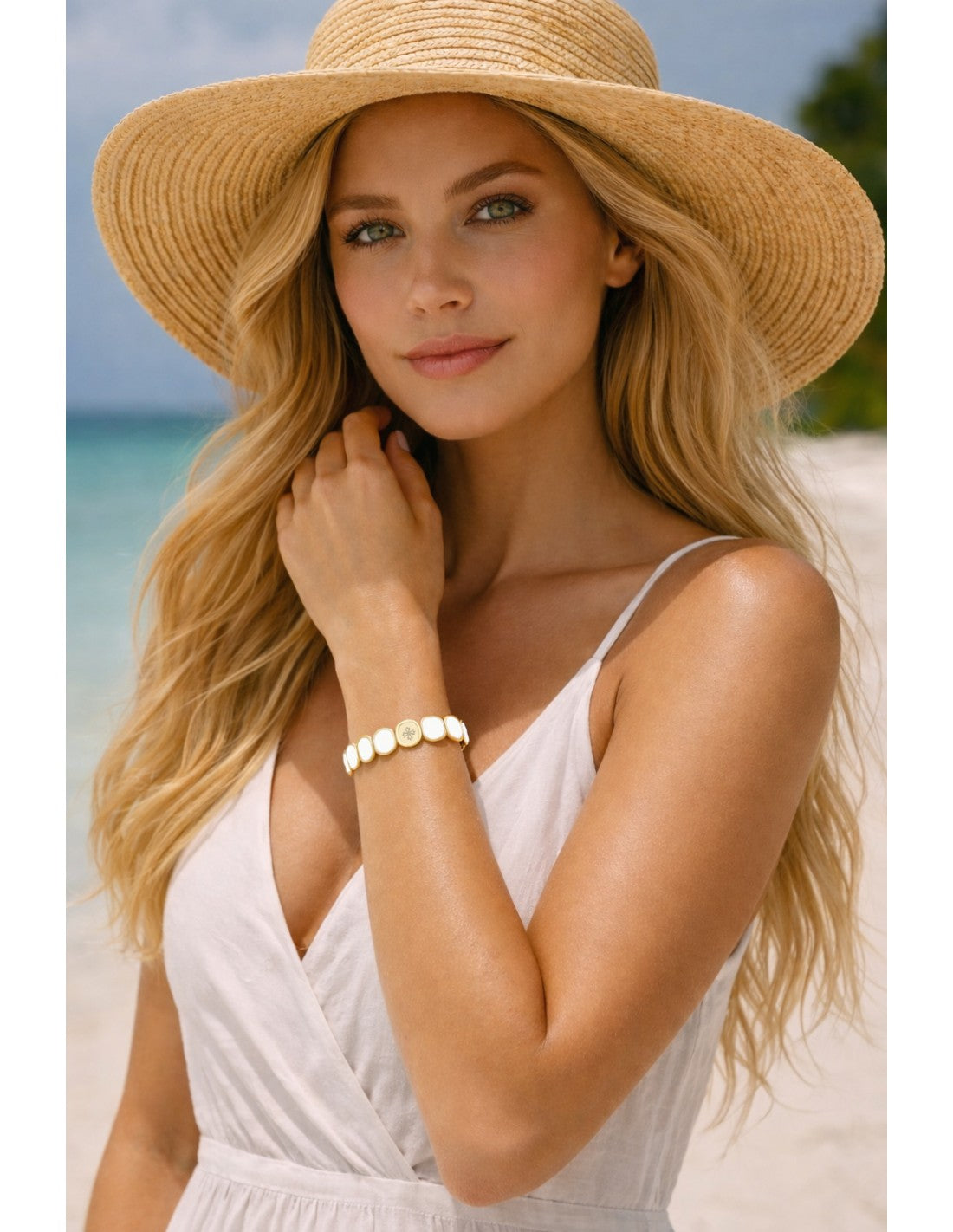 Bracelet Dame  Métal émaillé Blanc LAUREN STEVEN