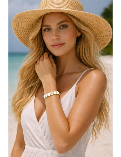 Bracelet Dame  Métal émaillé Blanc LAUREN STEVEN