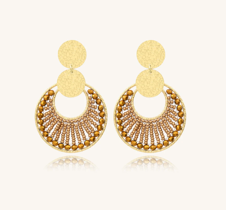 Boucles Dame d'oreilles Luna Champagne SANTIBE