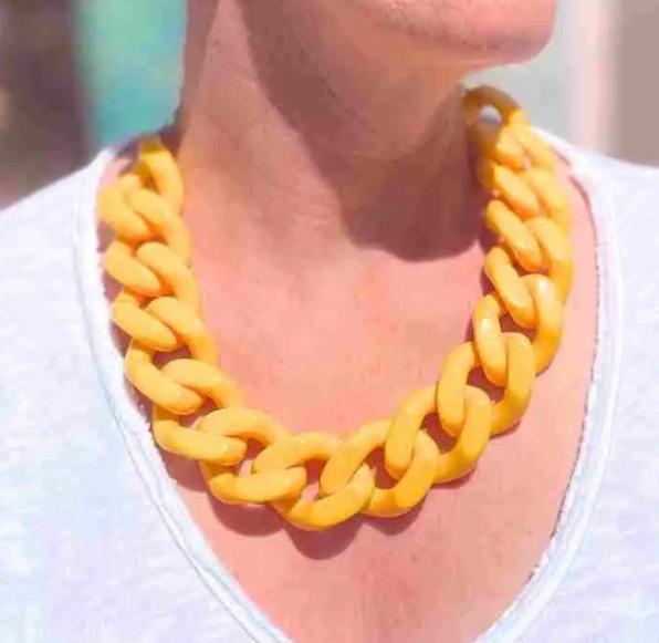 COLLIER Femme  maillon FRANCINE BRAMLI  orange