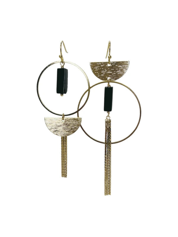 BOUCLES D'OREILLES Dame OLYMPIA  onyx   NUANCES