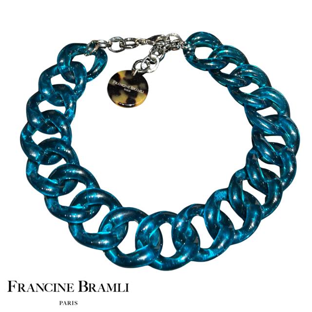 COLLIER Femme  maillon FRANCINE BRAMLI  Bleu transparent