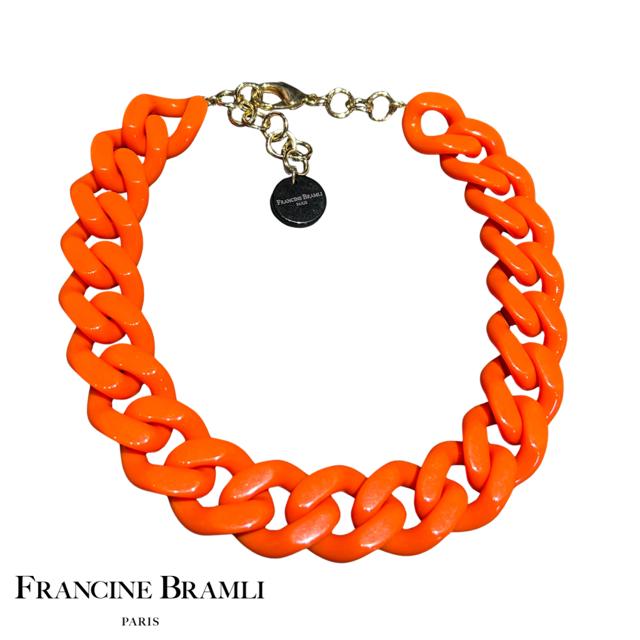 COLLIER Femme  maillon FRANCINE BRAMLI  orange