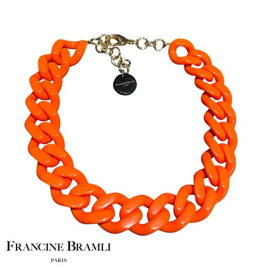 COLLIER Femme  maillon FRANCINE BRAMLI  orange