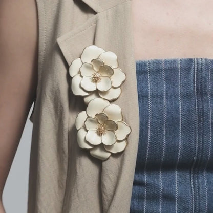 Pendentif/broche  Peony - Blanc Sable BANGLE-UP