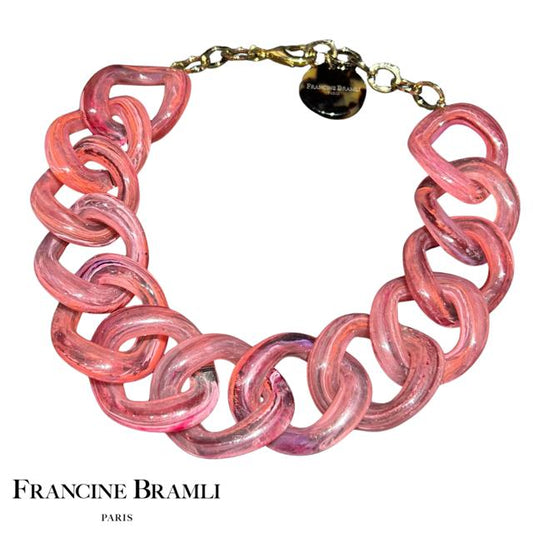COLLIER Femme  maillon FRANCINE BRAMLI  Rose marbré
