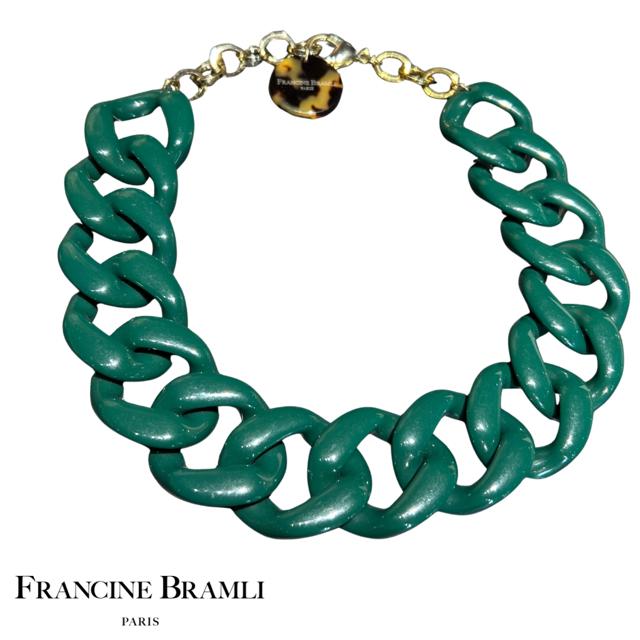 COLLIER Femme  maillon FRANCINE BRAMLI  vert foncé
