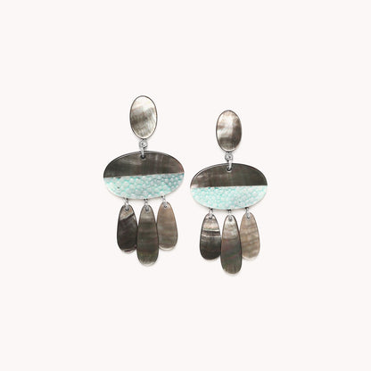 BOUCLES D'OREILLES POUSSOIR 3 GOUTTES Collection Ko tao Nature Bijoux