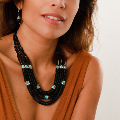 Collier 3 rangs LAGON NOIR  NATURE Bijoux