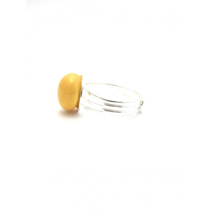 BOUCLES D OREILLES GEVOLE PUCE CERAMIQUE JAUNE