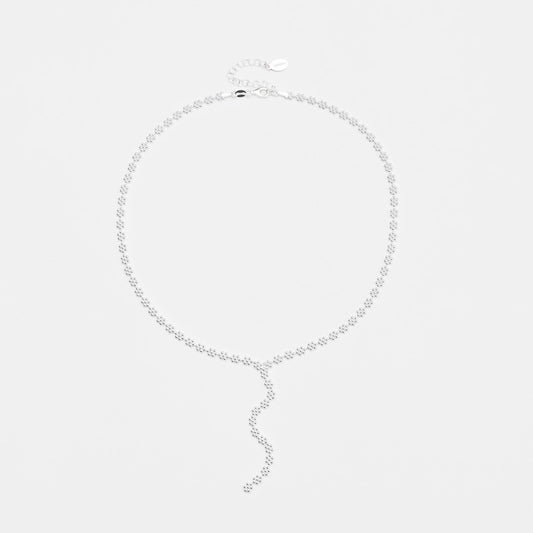 Collier argent forme Y micro boules CANYON