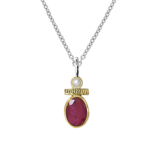 Collier argent petite silimanite rouge CANYON