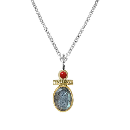 Collier argent labradorite CANYON