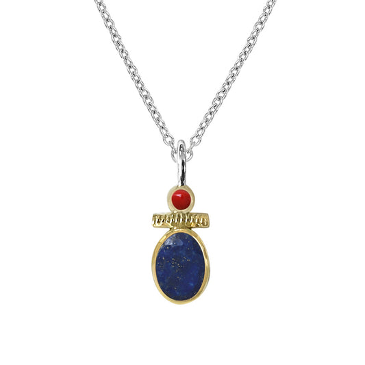 Collier argent Lapis Lazulli CANYON