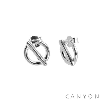 Boucles d'oreilles argent cercle et barre CANYON