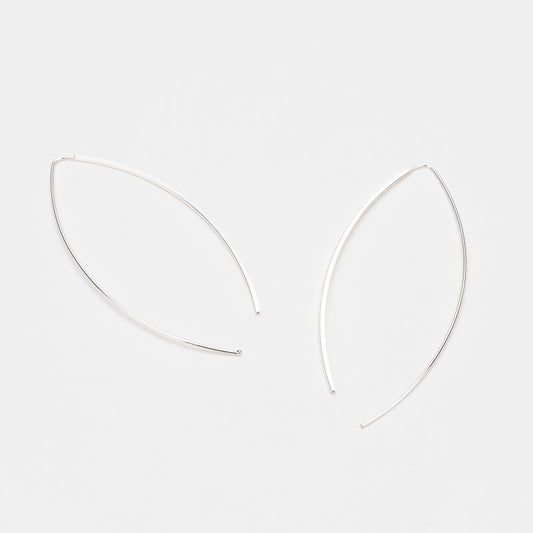 Boucles d'oreilles PENDANTES  Argent RIGIDES OVALES ET TRAVERSANTES Grand modèle CANYON