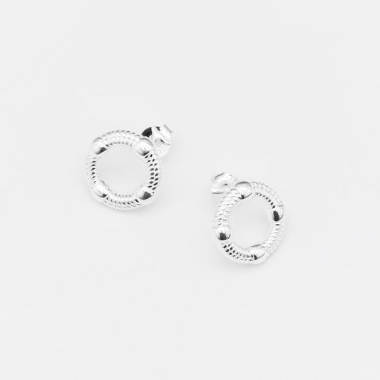 Boucles d'oreilles argent cercle travaillé CANYON