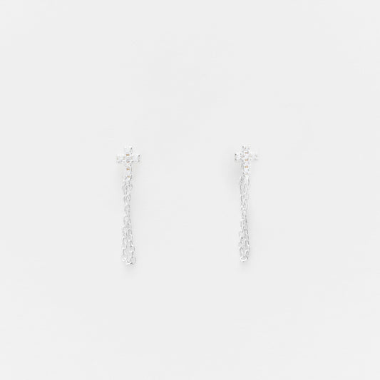 Boucles d'oreilles  PENDANTES argent AVEC UNE PETITE CROIX  CANYON