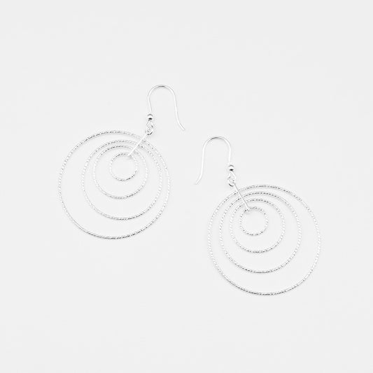 Boucles d'oreilles PENDANTES argent COMPOSÉES DE 4 CERCLES FINS CANYON