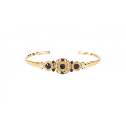 Bracelet jonc fantaisie onyx perles du Japon I blanc  SATELLITE