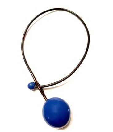 COLLIER GALET GEVOLE BLEU