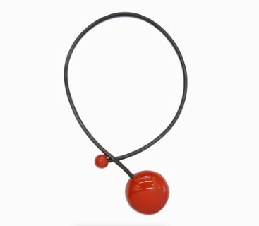 COLLIER GALET GEVOLE ROUGE