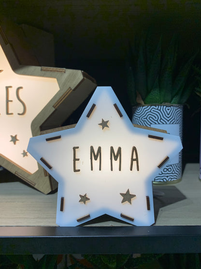 ETOILE BOIS lumineuse personnalisable petit modèle
