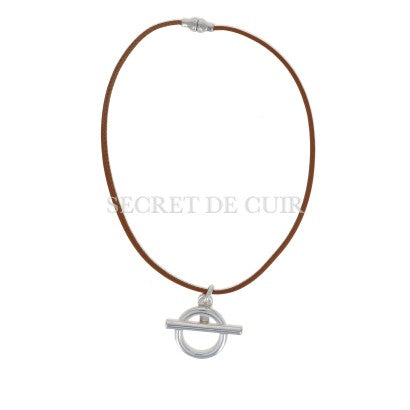 COLLIER SECRET DE CUIR CUIR BOUEE BARRE