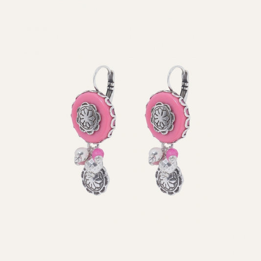 BOUCLES D'OREILLES DORMEUSES AMAZONES ROSES REMINISCENCE REM5AE01P