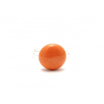 BAGUE GEVOLE PUCE CERAMIQUE ORANGE REGLABLE