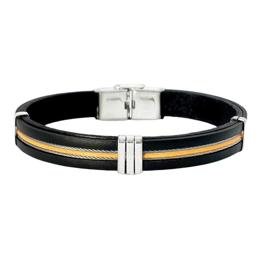 BRACELET ACIER CUIR, CABLE ET CORDON ALBAN BA23/21-N/OG-20