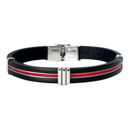 BRACELET ACIER CUIR, CABLE ET CORDON ALBAN BA23/21-N/RG-20