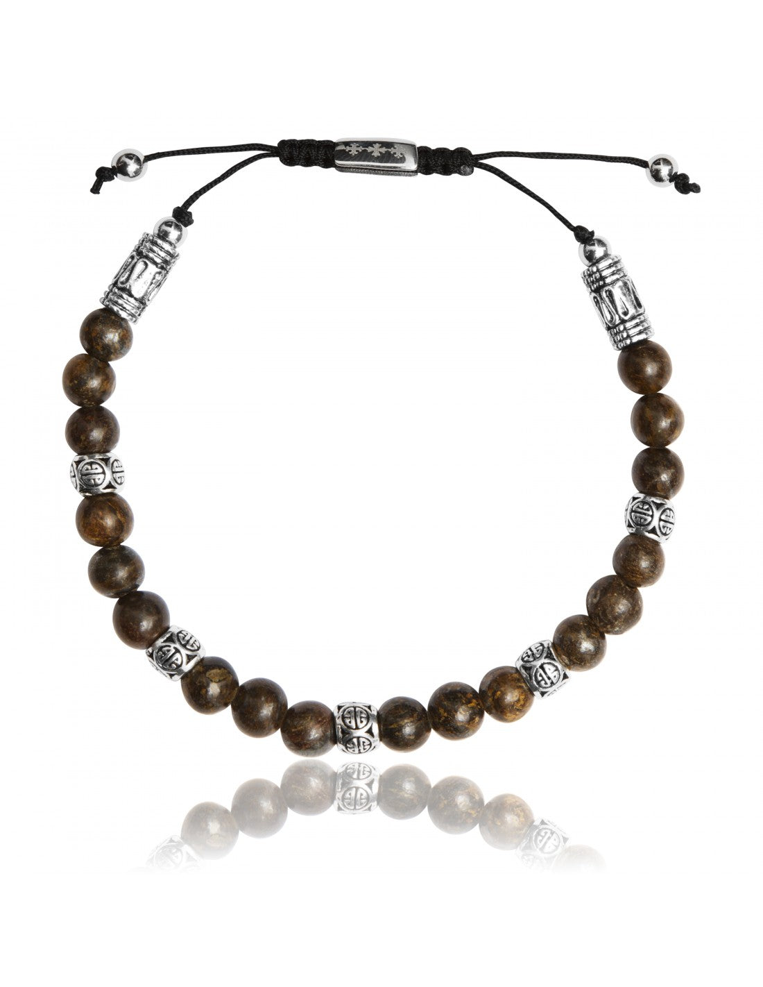 Bracelet Ajustable Shamballa Bronzite et Argent Lauren Steven