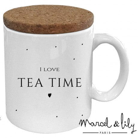 MUG COUVERCLE LIEGE I love  Tea Time Marcel & Lily